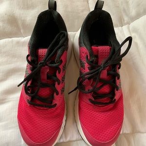Adidas pink and black running shoes